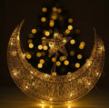Gold Crescent Moon & Star Decorative Hanging Ornament