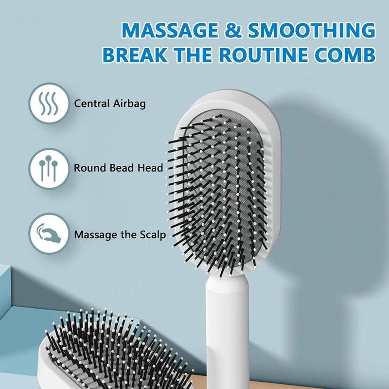 Women Fashion 3D Hair Growth Comb Hairbrush Self-Cleaning Hair Brush Self